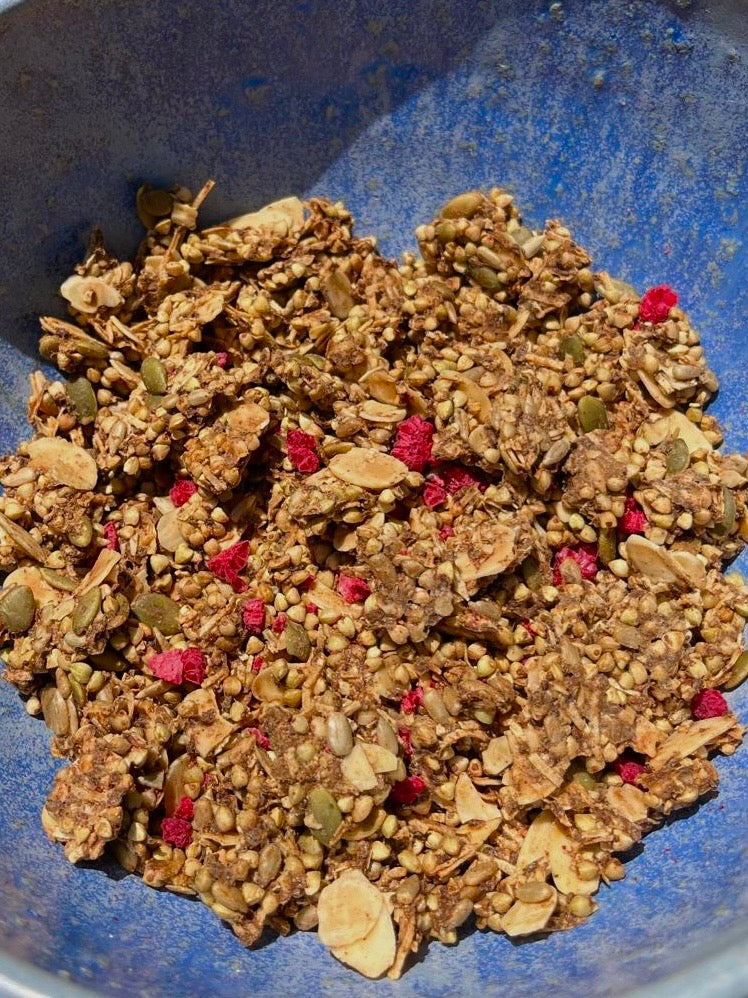 Rasberry & Coconut Buckwheat Granola